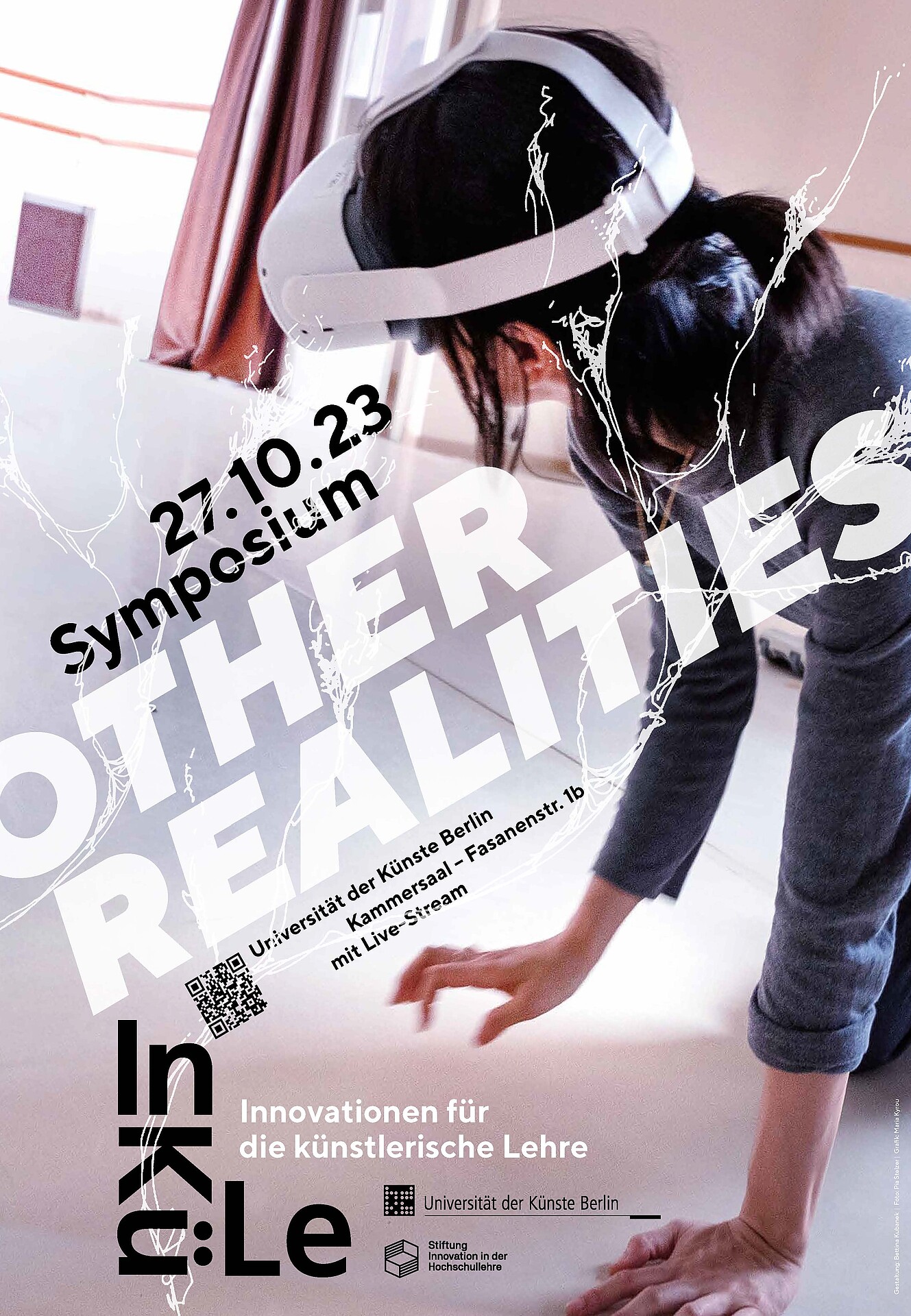 Poster für Symposium des Drittmittelprojekts InKüLe  mit dem Titel"Other Realities" am 27.10.2023 im Kammersaal in der Fasanenstraße