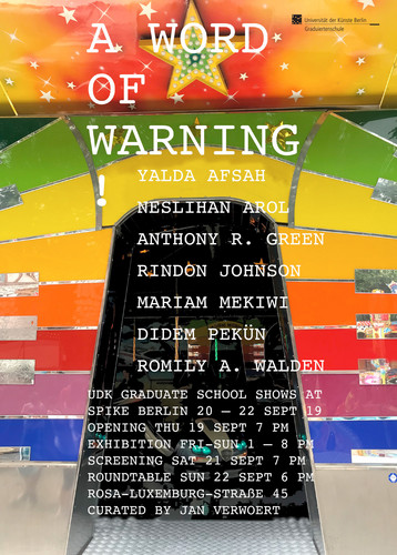 Bunter Kirmes Flyer mit Veranstaltungsdaten von "Ein Word der Warnung"