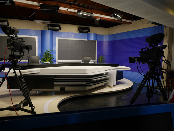 An empty set, where the news are recorded.