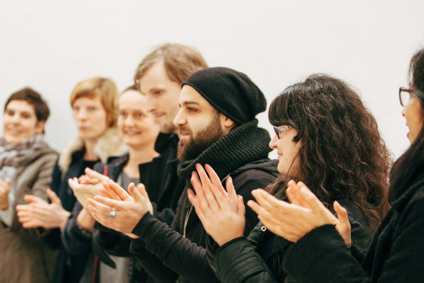 Begrüßung der neuen Stipendiatinnen beim Graduale Nachklang 2014.