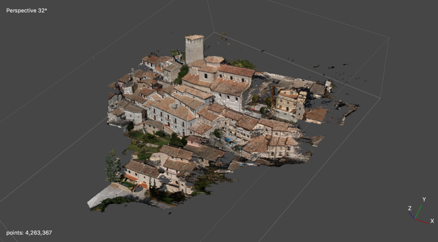 Ein 3D-Scan der Altstadt von Caporciano