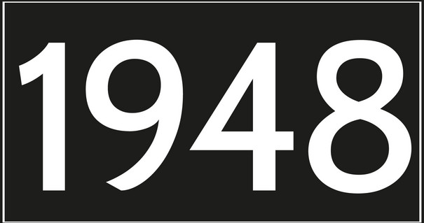 White numbers 1948 on black background.