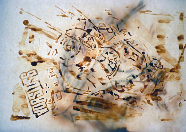 Abstract image in brown and white.