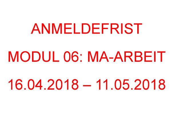 Anmeldung der Masterarbeiten 2018 Foto: Lehrstuhl Prof. Riegler