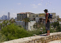 Panorama with bursting bubbles